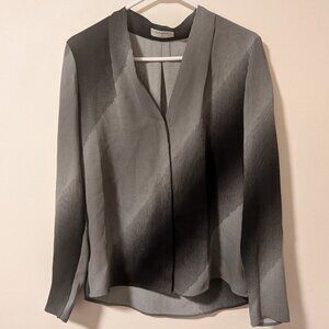 Aritzia Babaton Grey Black Stripe Power Blouse In Size Small